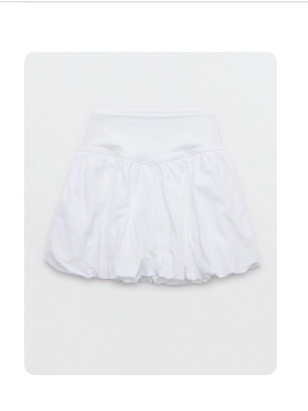 Aerie White Bubble Skort with Wide Waistband
